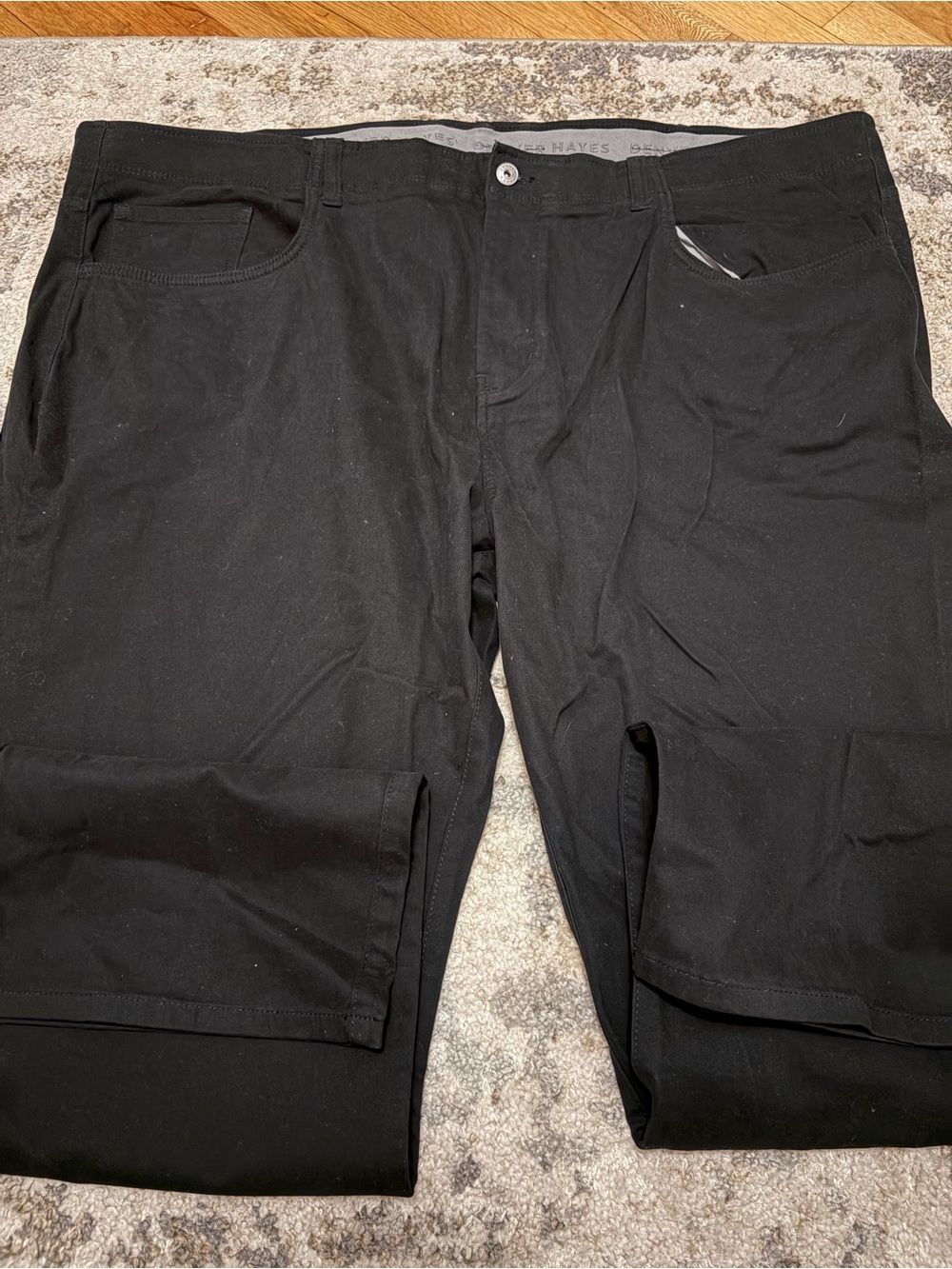 Denver Hayes Black Straight-Leg Pants